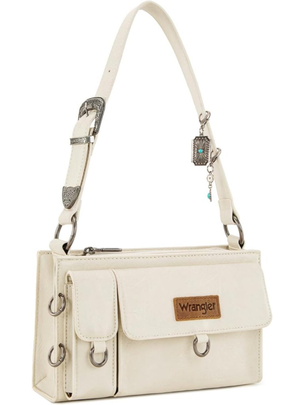 Wrangler Y2K Purse Small Shoulder Bag for Women with Western Detachable Charms